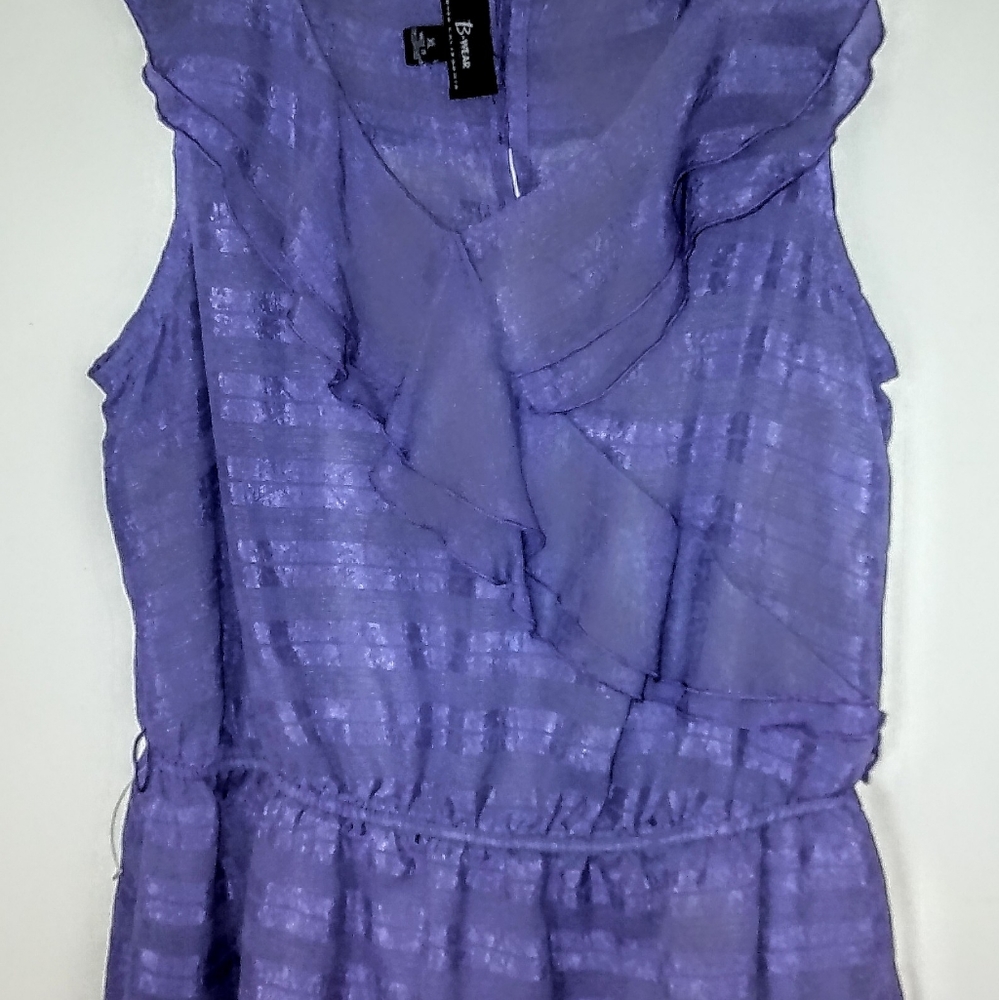 XL TOP, PURPLE STRIPE, ELASTIC WAIST, NEW WITH TAG